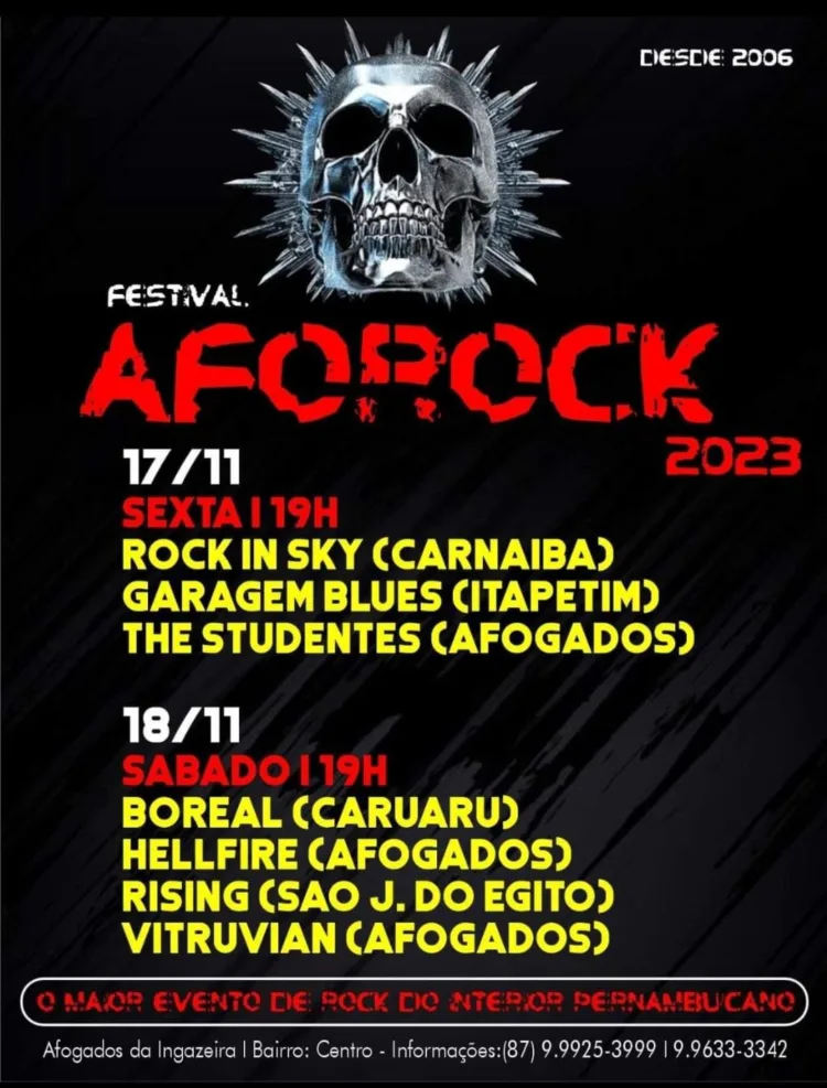 O Rock e a Música Alternativa vão invadir Afogados da Ingazeira neste final de semana