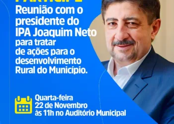 Sávio Torres convida população para encontro com o presidente do IPA, Joaquim Neto