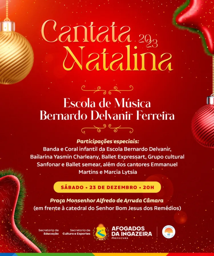 Prefeitura de Afogados promove tradicional cantata natalina no próximo sábado (23)