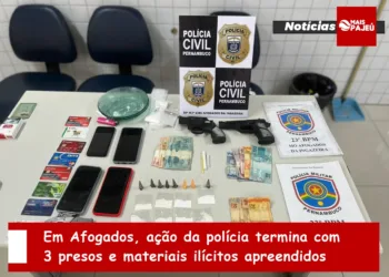 Primeira Mão: Em Afogados, ação da polícia termina com 3 presos e materiais ilícitos apreendidos