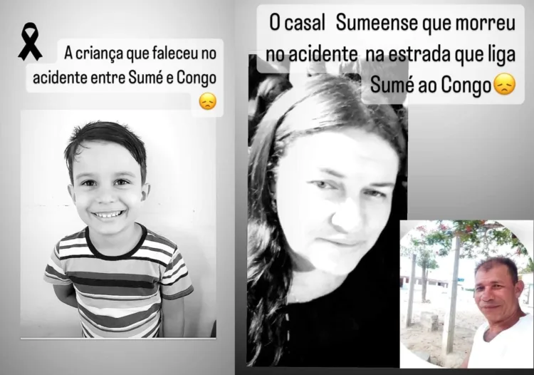 Casal e neto morrem em colisão entre moto e carro com ocupantes de SJE na PB-214