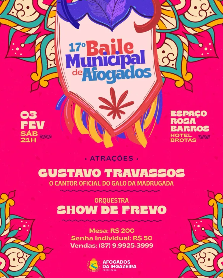 17° Baile Municipal de Afogados da Ingazeira acontece no próximo sábado (3)