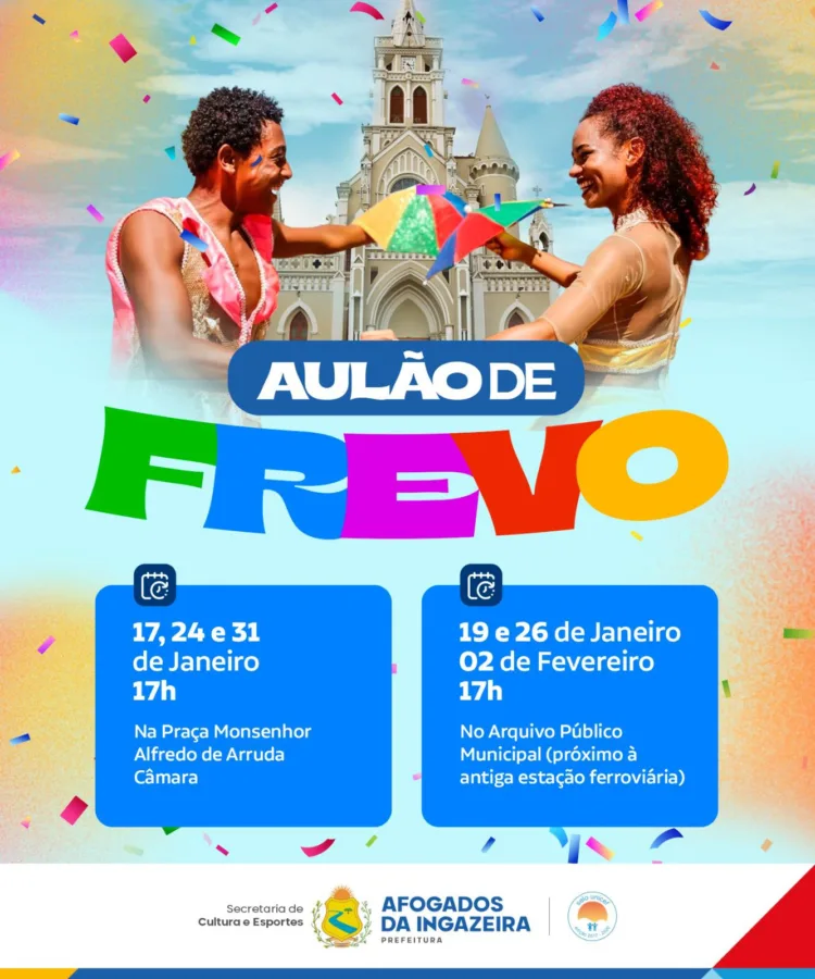 Afogados: Prefeitura vai promover aulões de Frevo nesse mês de Janeiro