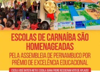 Escolas de Carnaíba são homenageadas pela Assembleia de Pernambuco por prêmio de excelência educacional