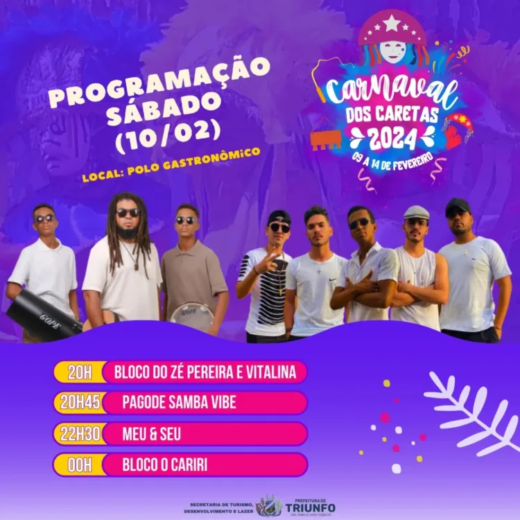 Confira programação do Carnaval de Triunfo 2024