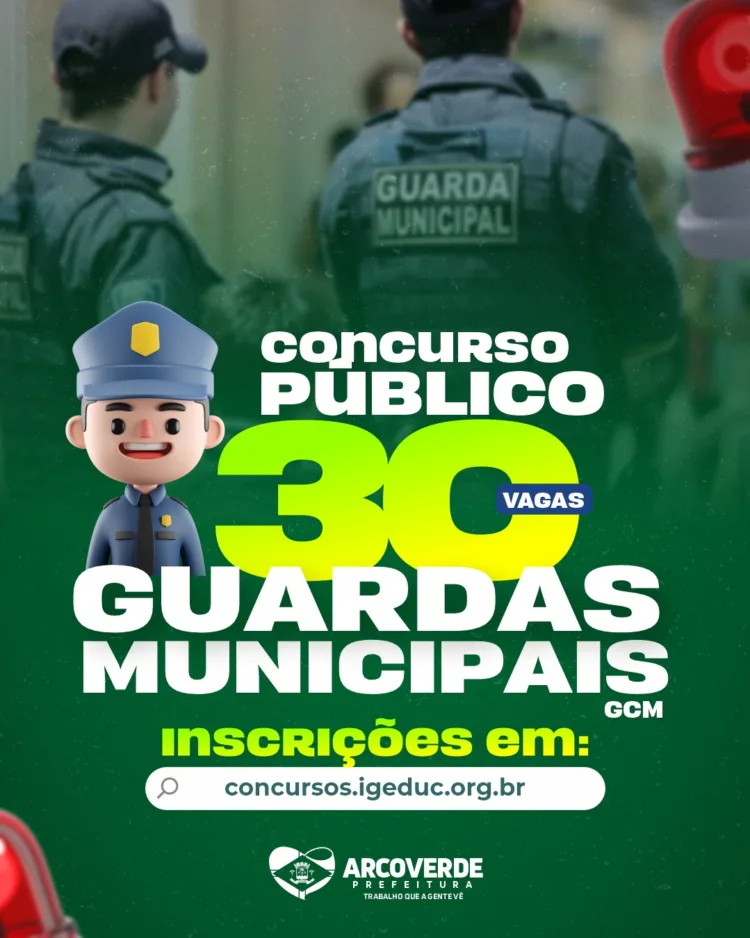 Arcoverde oferta 86 vagas em concursos públicos de professor e guarda municipal; veja como se inscrever