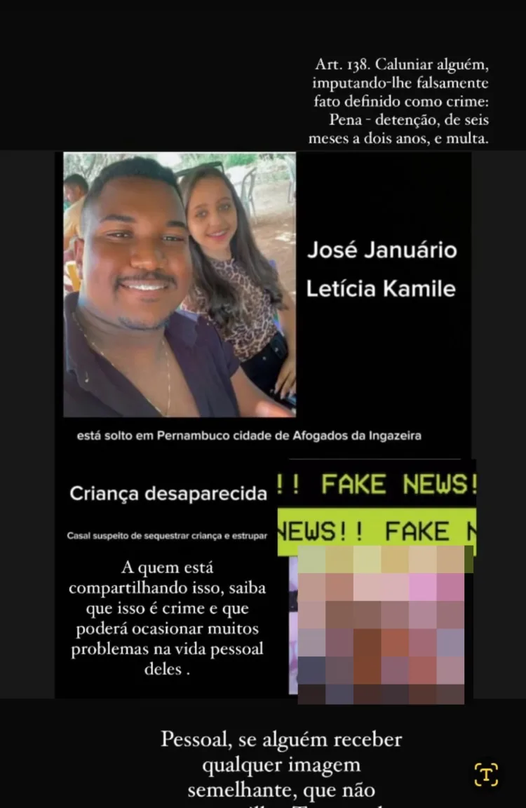 Casal é vítima de fake news em Afogados da Ingazeira