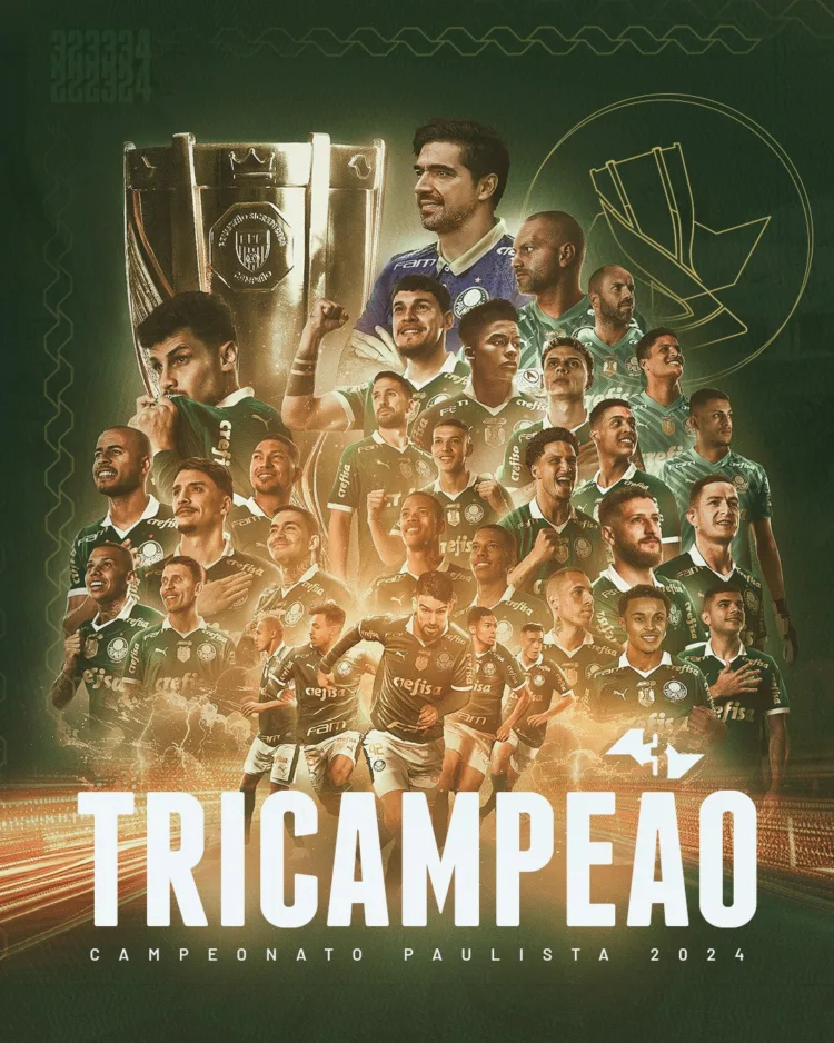 Tricampeão! Palmeiras vira outra final, bate o Santos e conquista o Paulistão