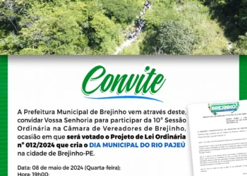 Prefeitura Municipal de Brejinho envia para a Câmara de Vereadores Projeto de Lei que cria o Dia Municipal do Rio Pajeú