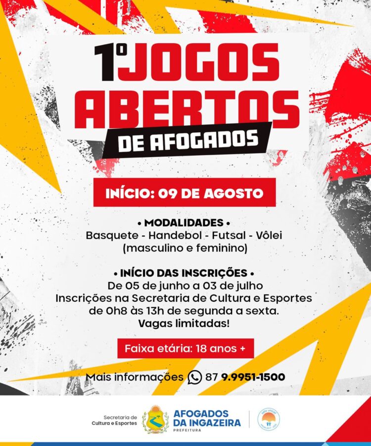 Abertas inscrições para o1º Jogos Abertos de Afogados
