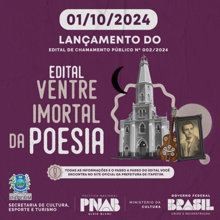 Itapetim: lançado edital Ventre Imortal da Poesia