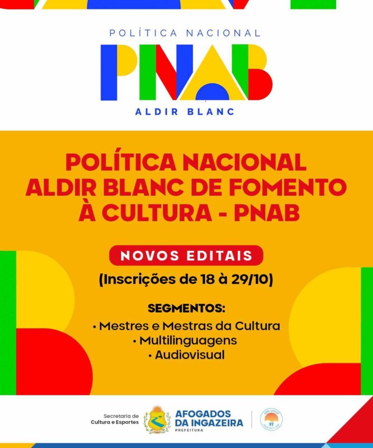 Prefeitura de Afogados vai lançar novos editais da Política Nacional Aldir Blanc.