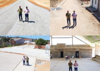 Prefeito Gilson Bento visita obras em Lagoinha