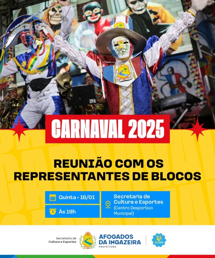 Secretaria de cultura vai reunir blocos para planejar o carnaval 2025 em Afogados