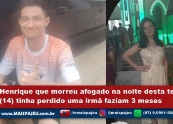 Henrique que morreu afogado na noite desta terça (14) tinha perdido uma irmã faziam 3 meses