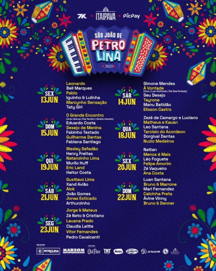 Confira programação do São João de Petrolina com mais de 100 atrações