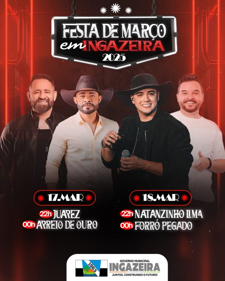 Festa de março em Ingazeira promete atrair grande público com Arreio de Ouro e Natanzinho