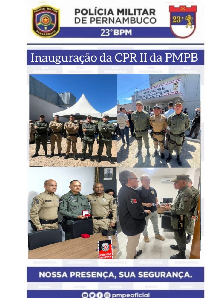 Comandante do 23º BPM participa da inauguração da nova sede do CPR II DA PMPB