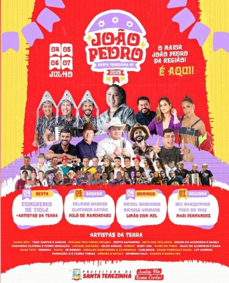 Confira programação do João Pedro de Santa Terezinha 2025