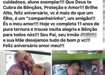 Pai morto por filho homenageou garoto em aniversário