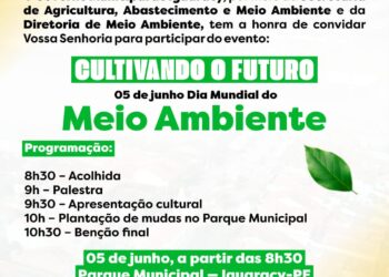 Prefeitura de Iguaracy, Secretaria de Agricultura, Abastecimento e Meio Ambiente e Diretoria de Meio Ambiente promovem evento em comemoração ao Dia Mundial do Meio Ambiente