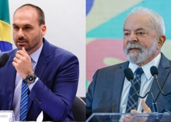 Lula diz que Eduardo Bolsonaro fica “tentando lamber as botas do Trump”