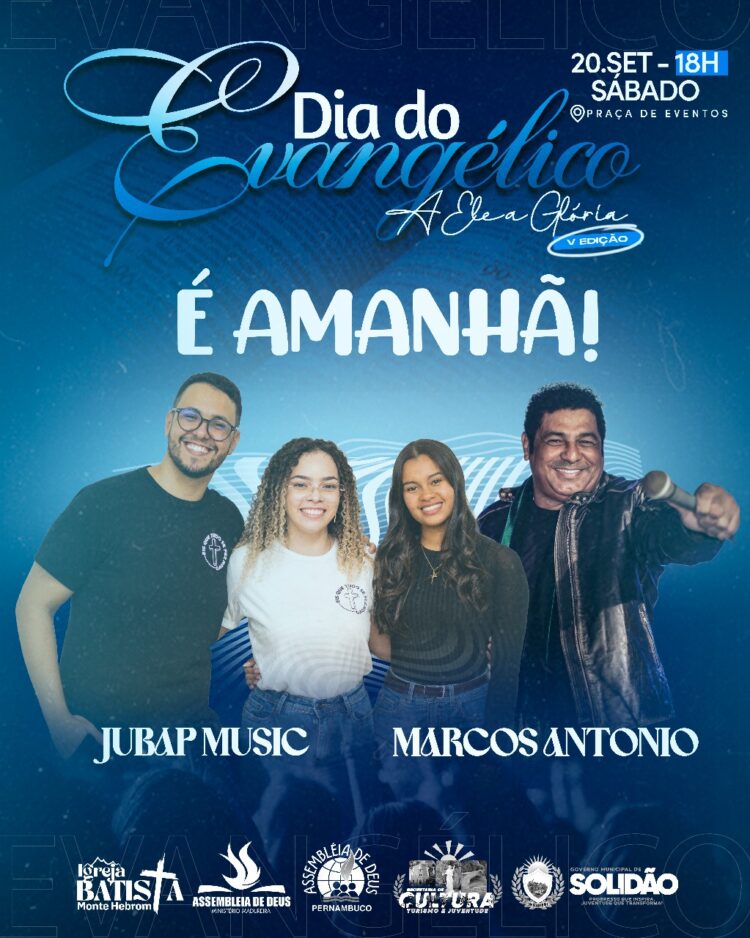 É amanhã! Solidão realiza 5ª edição do Dia do Evangélico