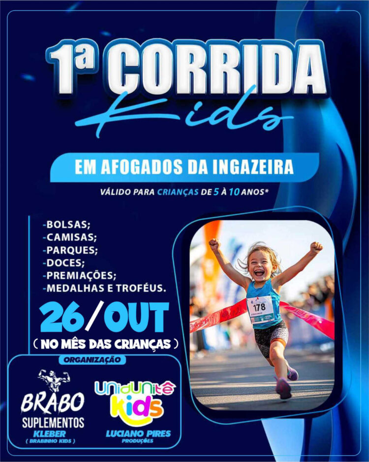 Afogados da Ingazeira recebe a 1ª Corrida Kids da cidade com lazer, esporte e diversão no mês das crianças