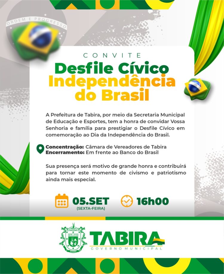 Tabira realiza Desfile Cívico da Independência nesta sexta-feira (5)
