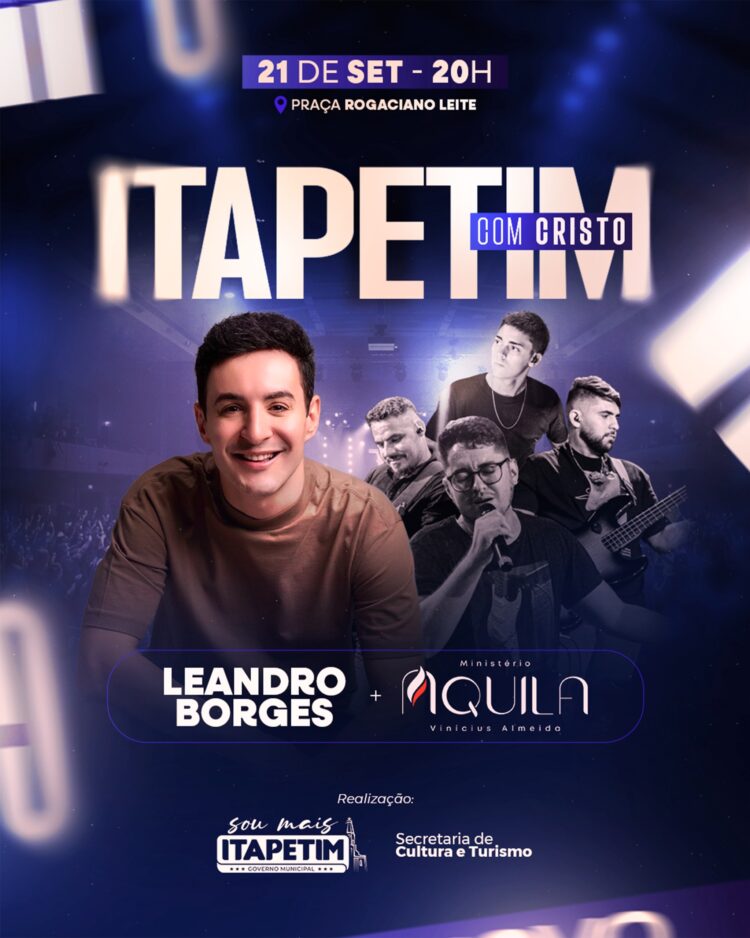Cantor Leandro Borges é atração principal do “Itapetim com Cristo 2025”