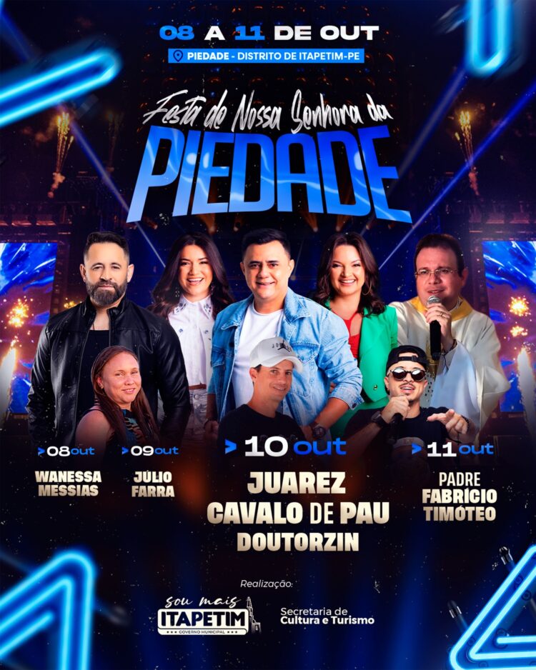 Itapetim: Tradicional Festa de Nossa Senhora da Piedade começa nesta quarta-feira (08) em Piedade do Ouro