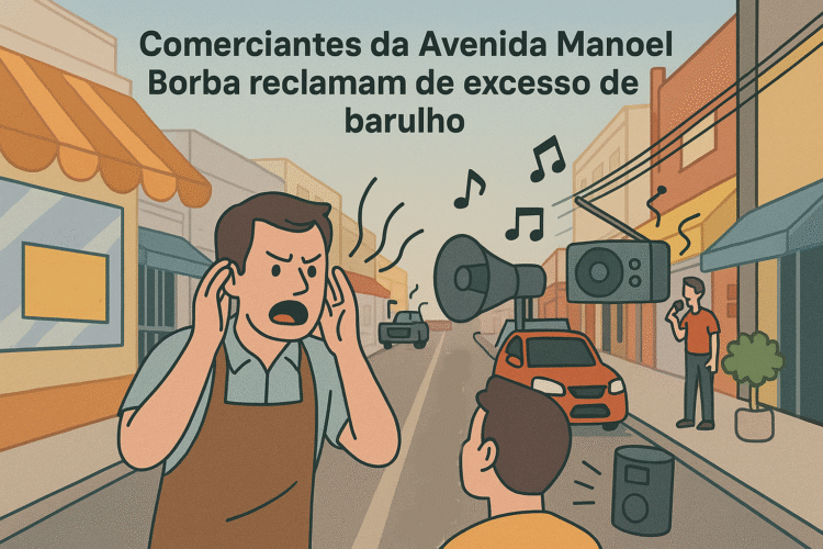 Comerciantes da Avenida Manoel Borba reclamam de excesso de barulho