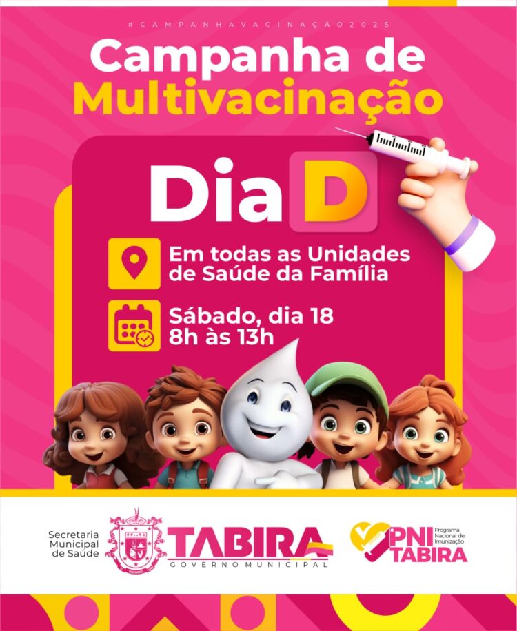 Prefeitura de Tabira realiza Dia D da Campanha de Multivacinação neste sábado (18)