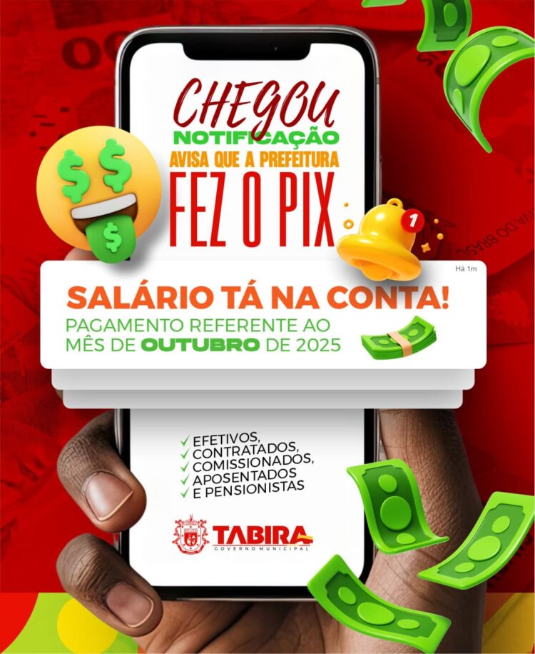 Servidores de Tabira recebem pagamento em dia e município movimenta mais de R$ 4 milhões