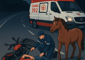 Afogados: Jovem colide com cavalo e é socorrido pelo Samu