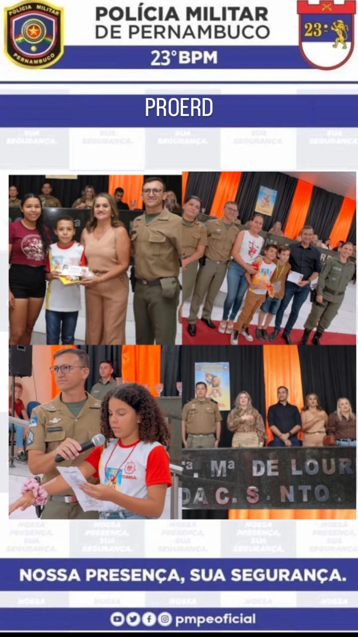 O 23º BPM realiza ações preventivas através do PROERD