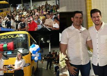 Prefeitura de Solidão assina ordens de serviço e entrega ônibus escolar em evento histórico