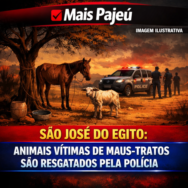 São José do Egito: Denúncia leva polícia a resgatar animais vítimas de maus-tratos