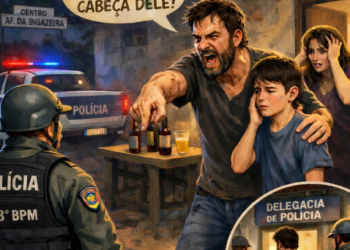 Homem é conduzido à delegacia após ser acusado de ameaçar decapitar o próprio filho em Afogados da Ingazeira