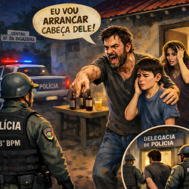 Homem é conduzido à delegacia após ser acusado de ameaçar decapitar o próprio filho em Afogados da Ingazeira