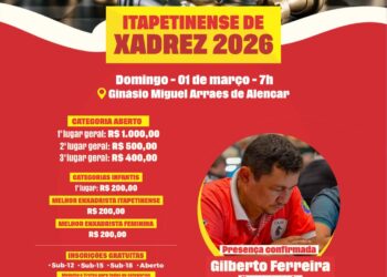 Itapetim realiza Campeonato de Xadrez no próximo domingo (1º)