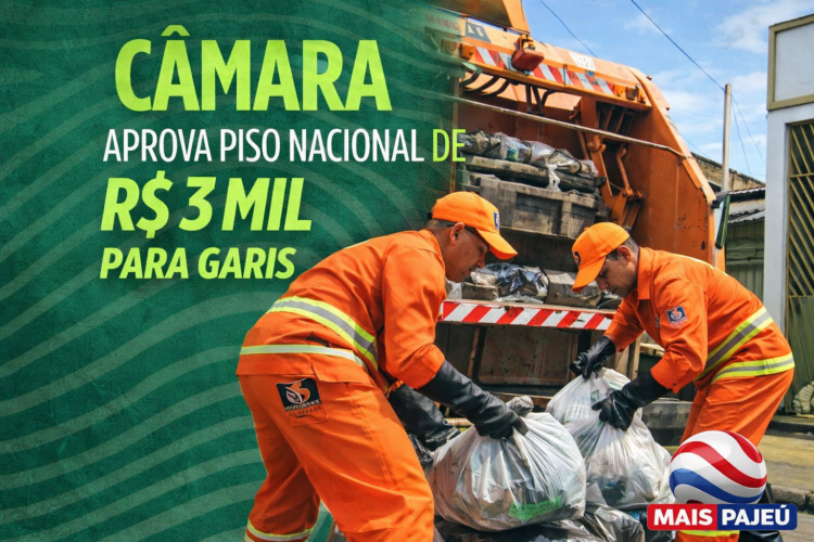Câmara aprova piso salarial de R$ 3 mil para garis em todo o Brasil