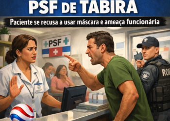 Paciente com tuberculose se recusa a usar máscara e ameaça funcionária em PSF de Tabira