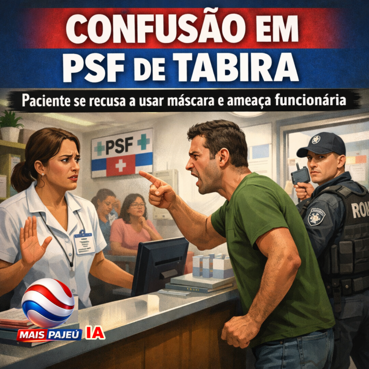 Paciente com tuberculose se recusa a usar máscara e ameaça funcionária em PSF de Tabira