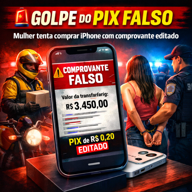 Golpe do Pix Falso em Afogados: mulher é detida após tentar comprar iPhone com comprovante editado
