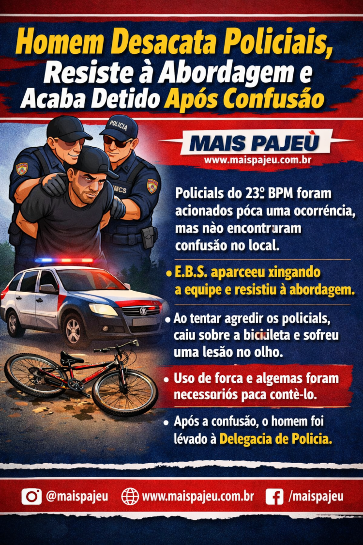 Homem desacata policiais, resiste à abordagem e acaba detido após confusão em São José do Egito