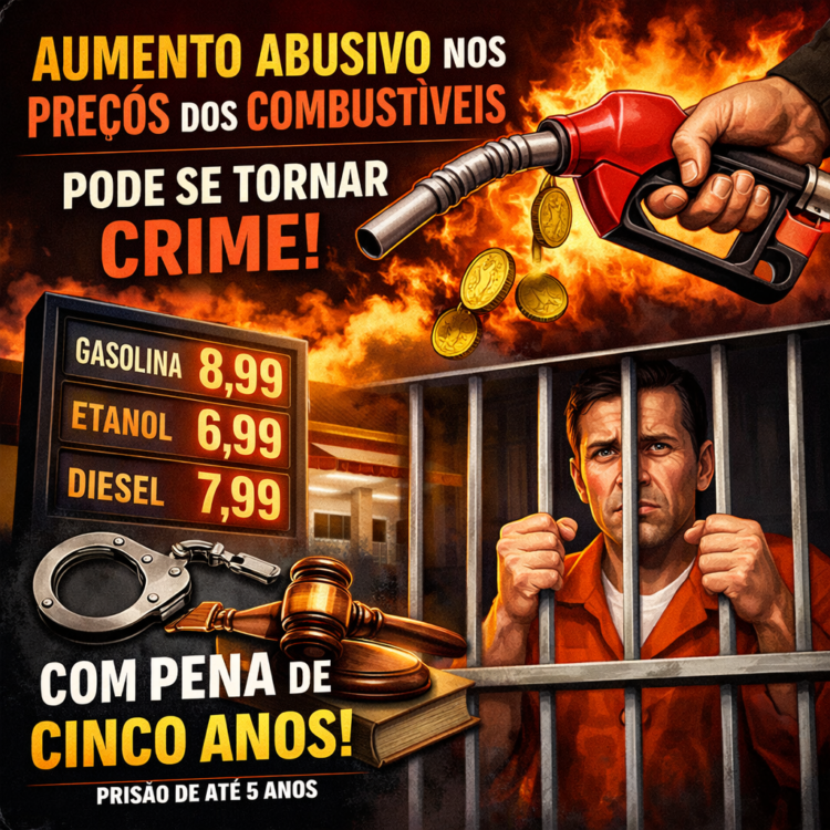 Aumento abusivo nos preços dos combustíveis pode se tornar crime com pena de cinco anos