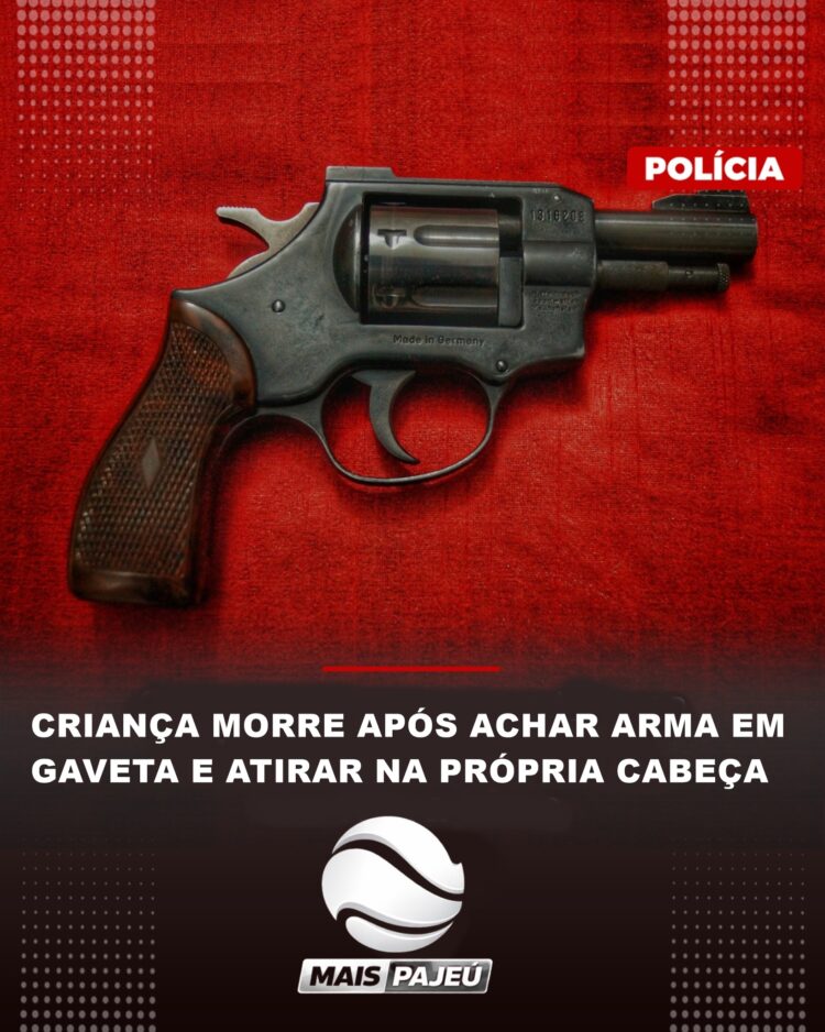 Criança morre após achar arma em gaveta e atirar na própria cabeça