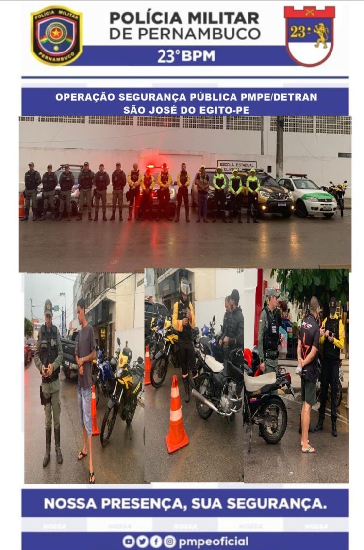 Operação da PM apreende motos irregulares e combate manobras perigosas em São José do Egito