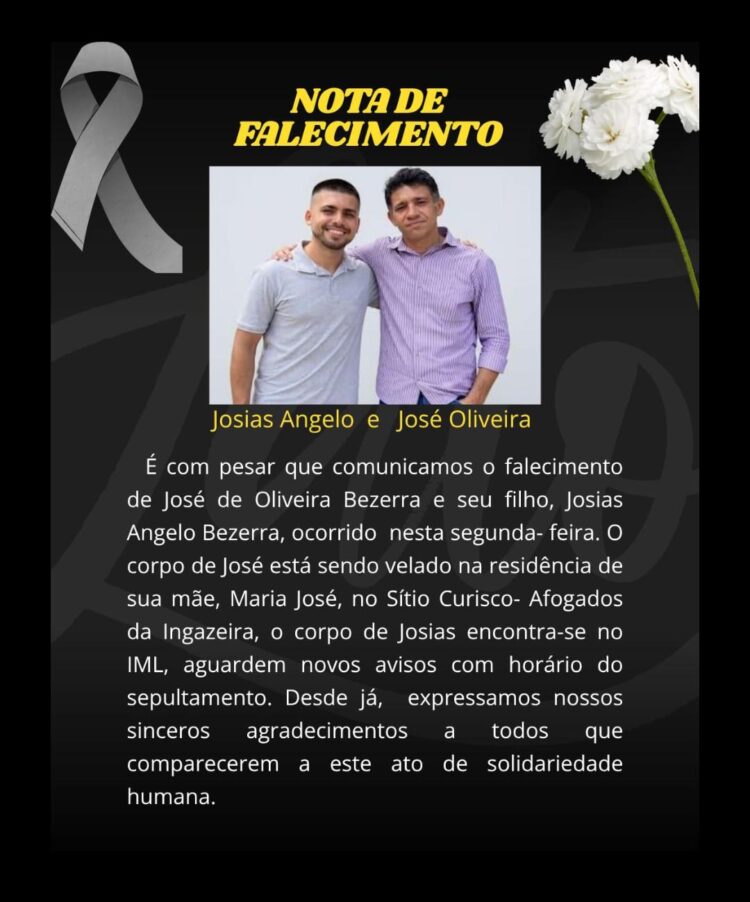 Pai e filho morrem em acidente de moto